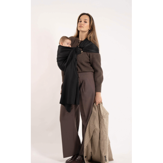 Sling / Echarpe tissée sans noeud - Noire - Love Radius