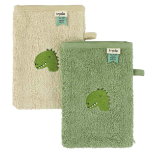 Lot de 2 gants de toilette - Aura Dino - Trixie