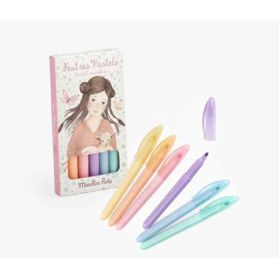 6 feutres pastel - Les Rosalies - Moulin Roty