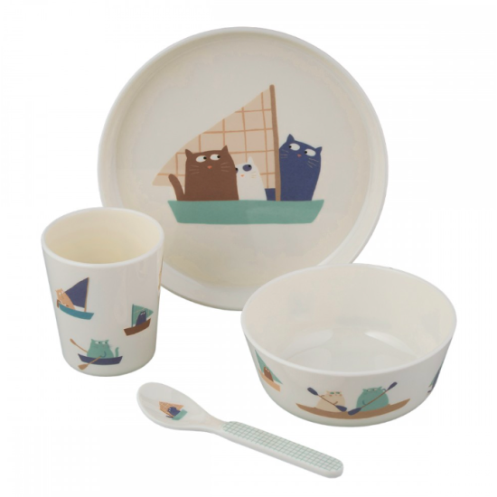 Coffret repas 4 pièces - Les chats marins - Petit Jour Paris