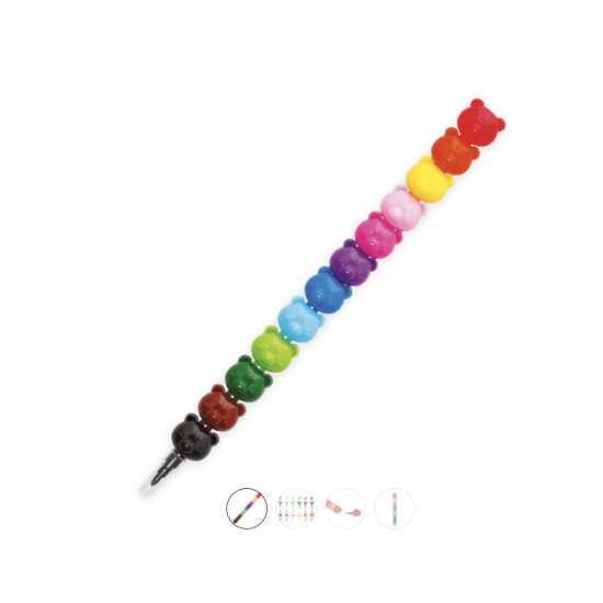 12 crayons de couleur empilables Teddy Bear - Legami