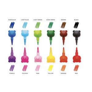 12 crayons de couleur empilables Teddy Bear - Legami