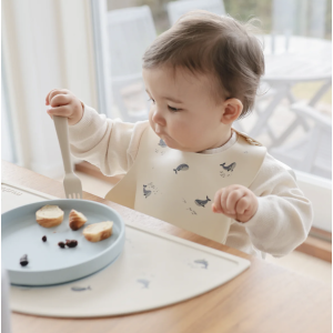 Bavoir silicone Baleines - Mushie