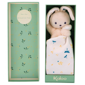 Doudou lapin carré douceur blanc délicat - Kaloo