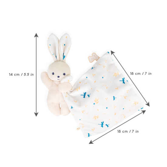 Doudou lapin carré douceur blanc délicat - Kaloo