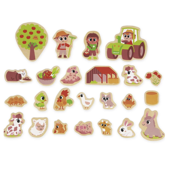 Magnets 24 pièces - Ferme - Janod