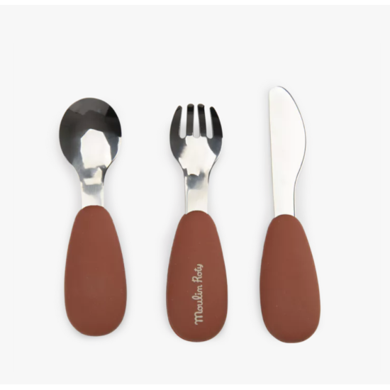 Couverts inox et silicone La forêt Mawa - Moulin Roty