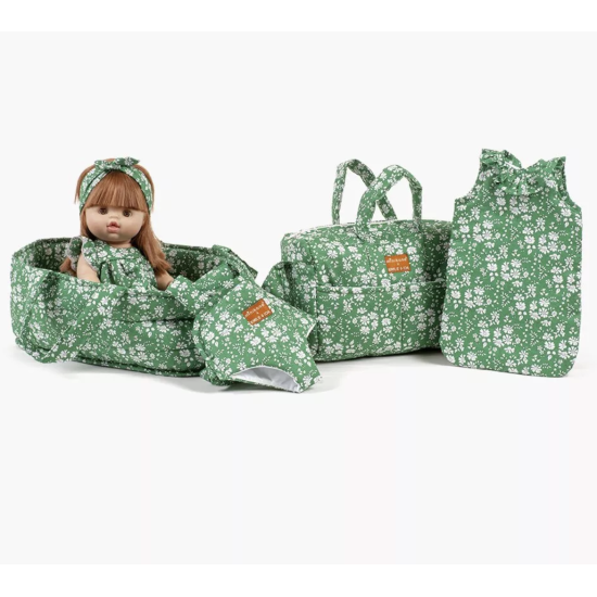 Sac à langer poupée Liberty Capel Vert - Emile et Ida - Minikane