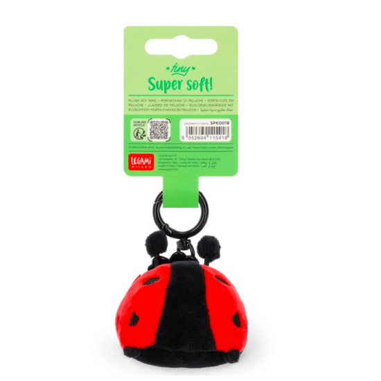 Porte-clés en peluche Tiny super soft - Coccinelle - Legami