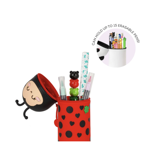 Trousse 2 en 1 Kawaii Coccinelle - Silicone souple - Legami