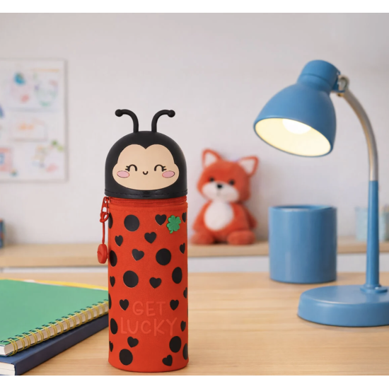 Trousse 2 en 1 Kawaii Coccinelle - Silicone souple - Legami