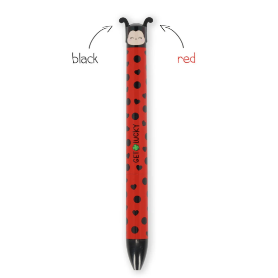 Stylo à bille à deux couleurs - Coccinelle - Click&clack - Legami