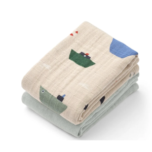Lot de 2 langes en mousseline de coton Lewis - Sailing /Dove blue - Liewood