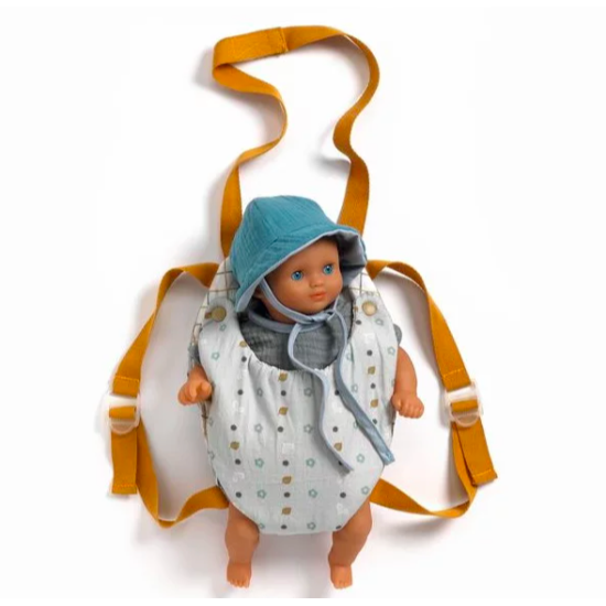 Porte-bébé pour poupée - Blue Gray - Poméa - Djeco