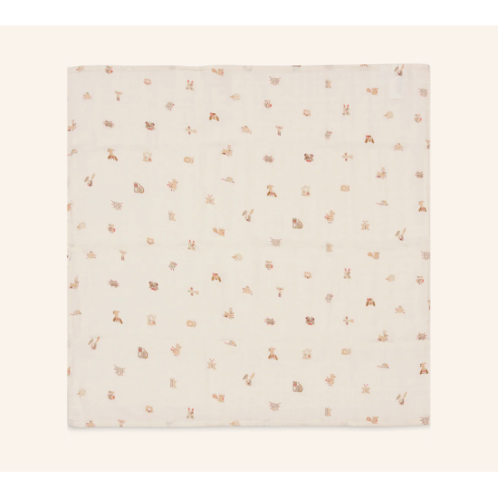 Langes en gaze de coton x3 - Animal Friends 70x70cm - Jollein
