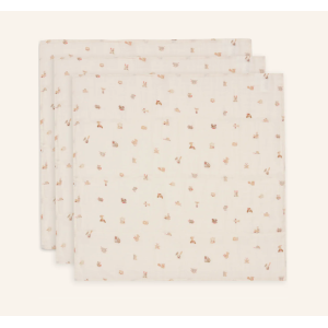 Langes en gaze de coton x3 - Animal Friends 70x70cm - Jollein