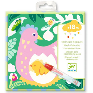 Coloriages magiques - Coucou caché maman-bébé du jardin - Djeco