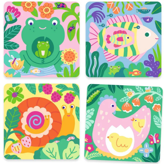 Coloriages magiques - Coucou caché maman-bébé du jardin - Djeco