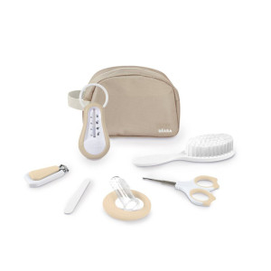 Trousse de toilette beige 7 accessoires - Béaba