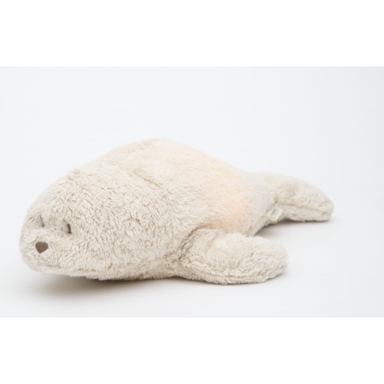 Peluche veilleuse / bruits blancs - Phoque Nature bio sable - Moonie