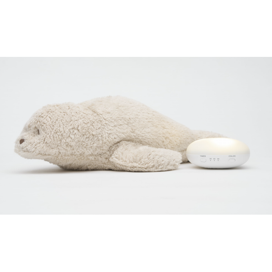 Peluche veilleuse / bruits blancs - Phoque Nature bio sable - Moonie