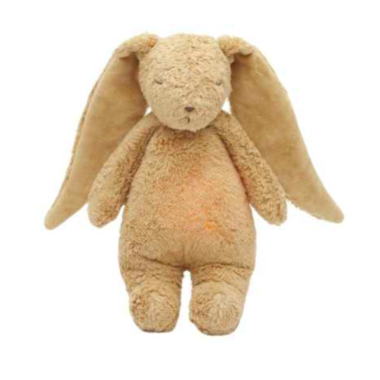 Peluche veilleuse / bruits blancs Lapin nature bio capuccino - Moonie