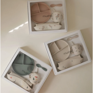 Coffret cadeau set repas Fleurs - Mushie