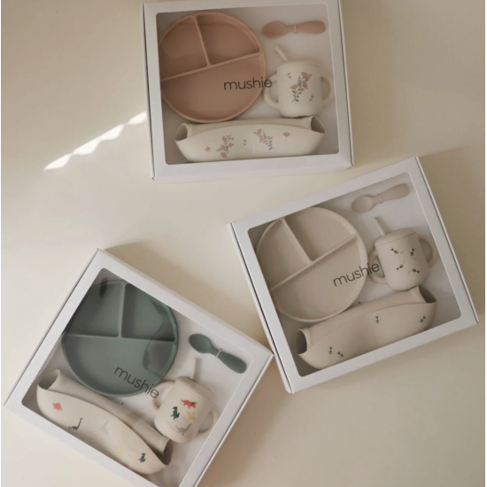 Coffret cadeau set repas Fleurs - Mushie