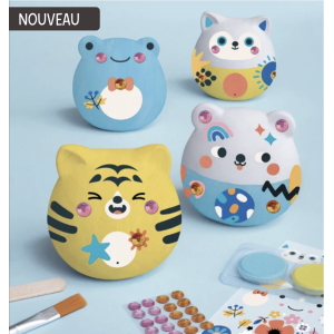 Figurines en plâtre à décorer - 4 animaux - Janod