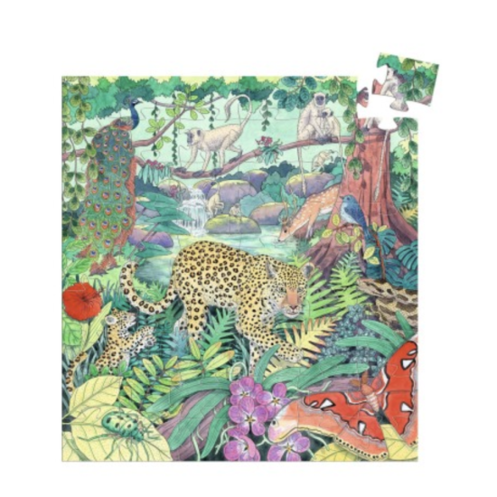 Puzzle silhouette 54 pcs - Jungle indienne - Djeco