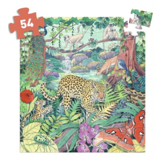Puzzle silhouette 54 pcs - Jungle indienne - Djeco