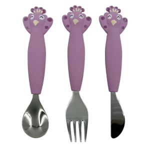 Couverts 3 pièces en silicone - Mrs Peacock - Trixie