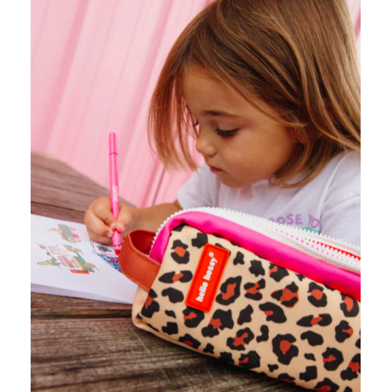 Trousse scolaire Léopard double compartiment - Hello Hossy