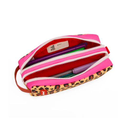 Trousse scolaire Léopard double compartiment - Hello Hossy