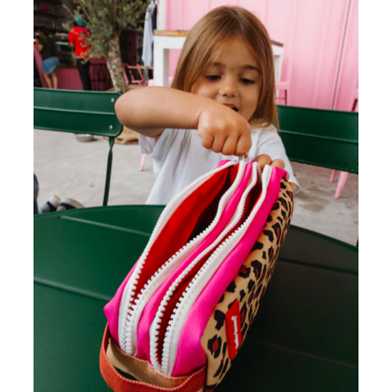 Trousse scolaire Léopard double compartiment - Hello Hossy