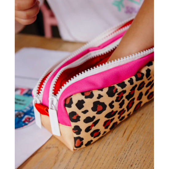 Trousse scolaire Léopard double compartiment - Hello Hossy