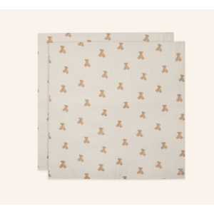 Lot de 2 maxi langes en gaze de coton 115 x 115 - Teddy Bear - Jollein