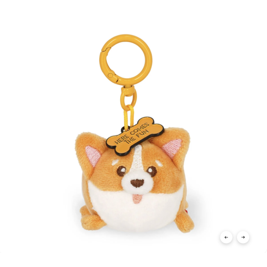 Porte-clés en peluche - Tiny Super Soft - Corgi - Legami