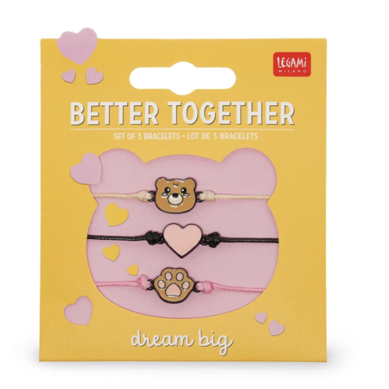 Lot de 3 bracelets "Better together" - Teddy Bear - Legami