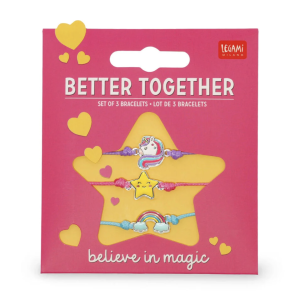 Lot de 3 bracelets "Better together" - Licorne - Legami