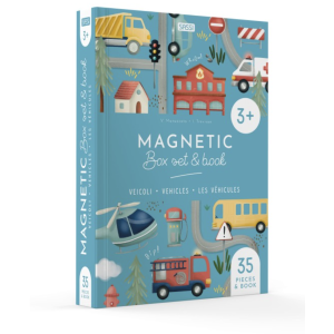 Magnetic box set and book - Les véhicules - Sassi