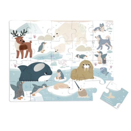 Puzzle tactile 20 pcs - Pôles polaires - Janod