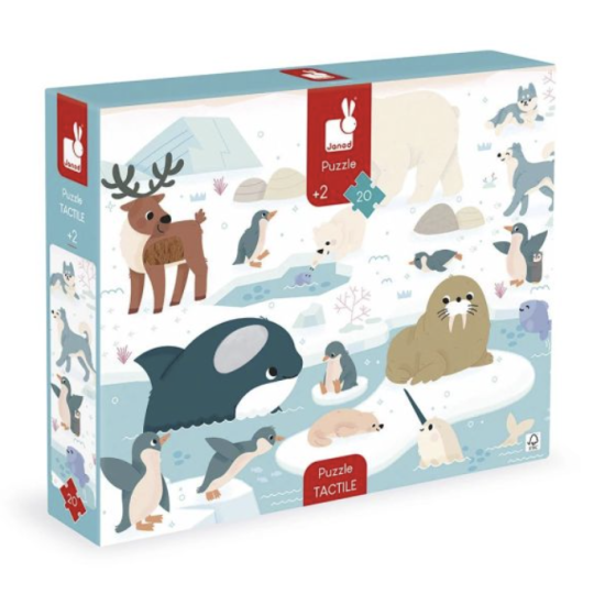 Puzzle tactile 20 pcs - Pôles polaires - Janod