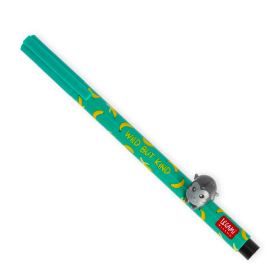 Stylo gel avec animal décoratif Lovely Friends - Gorille - Legami