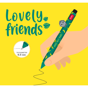 Stylo gel avec animal décoratif Lovely Friends - Gorille - Legami