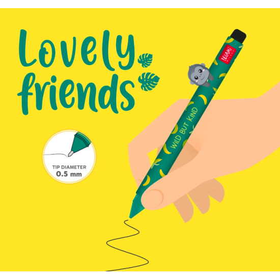 Stylo gel avec animal décoratif Lovely Friends - Gorille - Legami