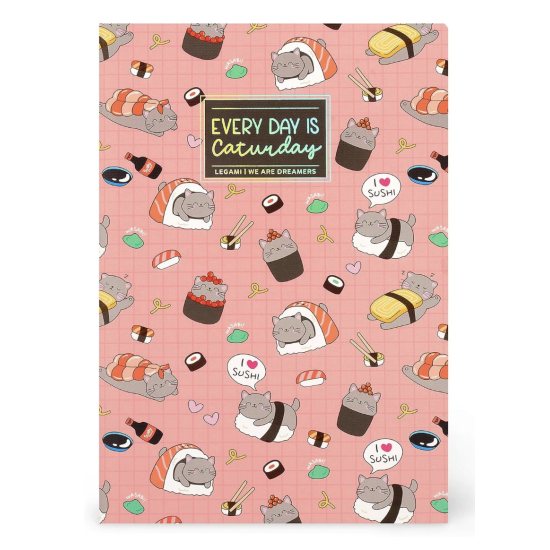 Cahier lignes 100 pages - Sushi cat - Legami