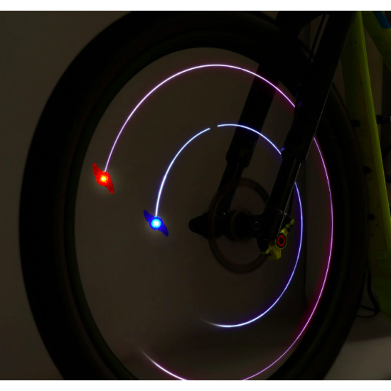 Set de 2 lumières LED pour rayons de vélo - Espace - Legami