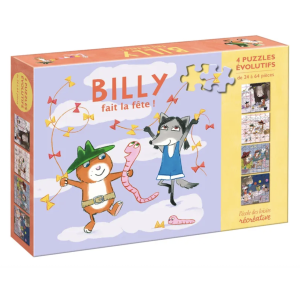 4 puzzles évolutifs - Billy fait la fête - L'école des loisirs