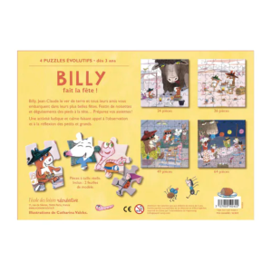4 puzzles évolutifs - Billy fait la fête - L'école des loisirs